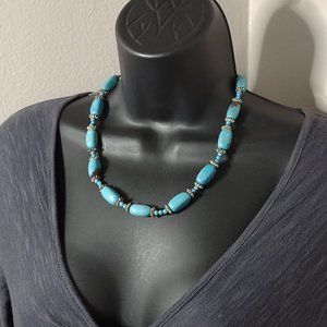 19.5 Inch Blue Stone Bead Necklace